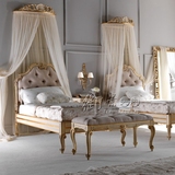 美式法式公主床新古典实木雕花单人床双人床儿童床软包布艺实木床