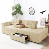 奥古拉 日式小户型布艺沙发床 可折叠多功能沙发床 带收纳可拆洗
