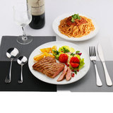 高端西餐餐具套装全套欧式刀叉勺四件套陶瓷牛排盘子浅盘带餐垫