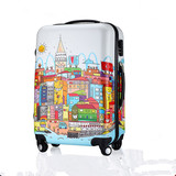 AIGSON/艾格森可爱女生涂鸦城堡万向四轮拉杆行李箱旅行箱手拉箱