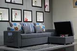 布艺沙发宜家小户型多功能储物可折叠沙发客厅组合贵妃转角沙发床