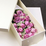 人气热卖19支紫玫瑰粉玫瑰白玫瑰鲜花礼盒 全国同城配送 安徽合肥