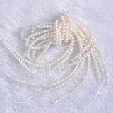 天然小珍珠项链圆形半成品3-3.5-4mmDIY手链散珠批发强光正品包邮