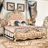 欧式奢华床公主床真皮法式床高端精品全实木雕花床婚床奢华美式床