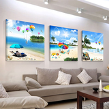海滩风景挂画客厅壁画无框现代简约地中海卡通幼儿园儿童房装饰画