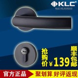 [德国KLC] 静音门锁室内 实木卧室锁具 简约黑色分体锁三件套装
