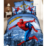 儿童床上用品 纯棉3D卡通四件套 蜘蛛侠冰雪奇缘芭比公主陆战队