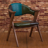 欧式实木餐椅 咖啡店奶茶餐厅美式复古做旧桌椅 彩色椅子 特价
