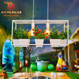 田园餐厅吧台灯具花盆栽创意咖啡厅灯饰服装店铺个性植物花草吊灯