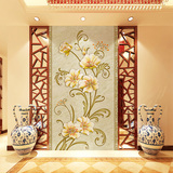 现代欧式花卉玄关走廊过道墙纸壁画 无缝无纺布客厅卧室墙布