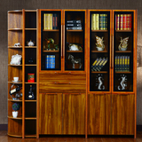 现代书柜书架自由组合书柜带玻璃门书橱儿童单个书柜简约书房家具