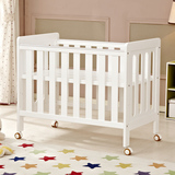 爱斯博儿婴儿床实木欧式可变游戏床幼儿床婴儿宝宝床变书桌白色
