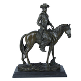欧式铜雕骑马雕塑现代工艺品人物雕塑家居样板房客厅玄关装饰品