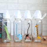 动物奶嘴玻璃杯带盖手提可爱学生奶瓶吸管创意小巧便携儿童水杯子