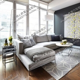 灰色几何图形地毯 现代简约客厅地毯 茶几地毯 卧室床边地毯 定制