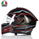 新款意大利AGV K5摩托车头盔双镜片头盔碳纤维专业赛车盔全盔跑盔