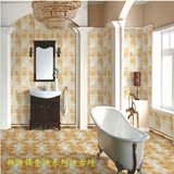 新源锡 欧式小仿古砖300复古釉面卫生间客厅黄色地板砖防滑陶瓷砖