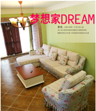 韩式田园布艺沙发组合 美式乡村三人双人单人沙发套装 欧式沙发