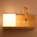 现代简约实木卧室床头灯创意个性led壁灯日式阳台过道木质灯具