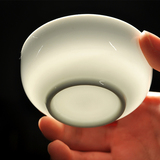 大号脂白功夫茶杯青瓷杯陶瓷茶具个人杯哥窑汝窑品茗杯创意大水杯