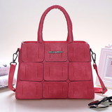 红色包包皮包手提包2016新款女包九宫格夏季个性大包包简约复古包