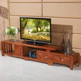 新全实木电视柜影视柜现代中式简约组合伸缩储物小户型水曲柳家具
