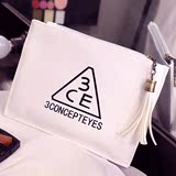 韩国3ce女大小号化妆包便携旅行防水化妆品收纳化妆袋流苏可爱潮