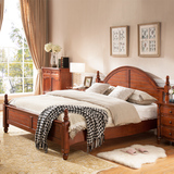 实木床 美式家具乡村床 欧式1.5米大床1.8婚床 单人床卧室双人床