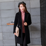2016冬装新款女装潮黑色毛呢外套女中长款学生韩国羊毛呢子大衣