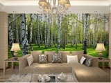 客厅卧室沙发电视背景墙纸 自然风景3d大型壁画 白桦林无纺布壁纸