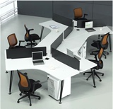 办公家具时尚办公桌钢架组合3-6人新款职员桌多人组合员工位