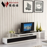 新款黑白钢琴烤漆组合大客厅可伸缩地柜 超值电视茶几柜墙柜套装