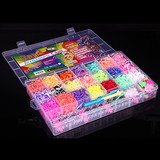 彩虹编织机彩色橡皮筋手链DIY手工编织儿童益智玩具大28格 4400根