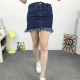 2016夏季新款复古做旧包臀牛仔裙短裙韩版学院风修身显瘦半身裙子
