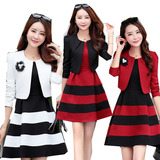 秋季新款女装2016职业套装韩版OL显瘦气质两件套长袖职业连衣裙女