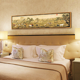 国画单幅有框画床头装饰画中式卧室挂画客厅横版有框画酒店客房画