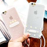 卡通大黄鸭iPhone6 6S硅胶手机软壳苹果6plus挂绳外壳可爱小清新