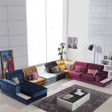 爱依瑞斯布艺沙发同款客厅组合大小户型现代简约转角撞色布艺沙发