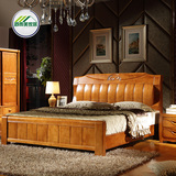 高档实木床中式全橡木加厚床1.8米双人床 高低升降箱床包邮