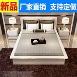 白色钢琴烤漆床简约板式床1.51.8米双人床烤漆储物床高箱储物定制