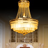 欧式金色圆形水晶灯吊灯LED餐厅灯客厅灯卧室灯现代大气灯饰灯具