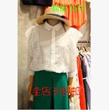 韩国东大门2016春装新款韩版七分袖棉麻衬衫女拼接蕾丝衬衣上衣潮