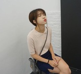 2016夏季新款纯色翻领短袖针织Polo衫 韩国外穿百搭上衣t恤女学生