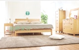 床日式简约实木床双人床1.8米北欧现代1.5米特价全实木床架可定制