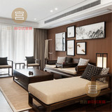 新中式实木沙发组合客厅古典禅意沙发现代酒店售楼处镂空家具定制