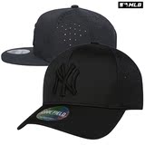 韩国正品MLB代购直邮 16新男女同款平沿嘻哈帽 黑色透气棒球帽子