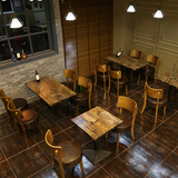 工业风酒吧咖啡厅桌椅 复古主题餐厅西餐厅甜品店奶茶店桌椅组合
