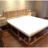 老榆木双人床新中式免漆禅意双人床现代简约创意家具实木床
