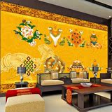 大型无缝壁画佛堂佛像唐卡佛教藏式文化背景墙纸壁纸金色吉祥八宝