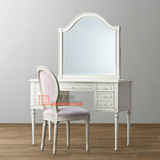 美式乡村白色实木书桌 法式时尚地中海卧室梳妆台 欧式可定制家具
